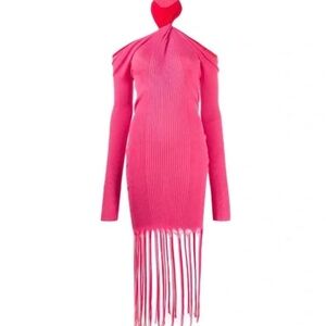 Bottega Veneta Twisted Neck Ribbed Knit Dress